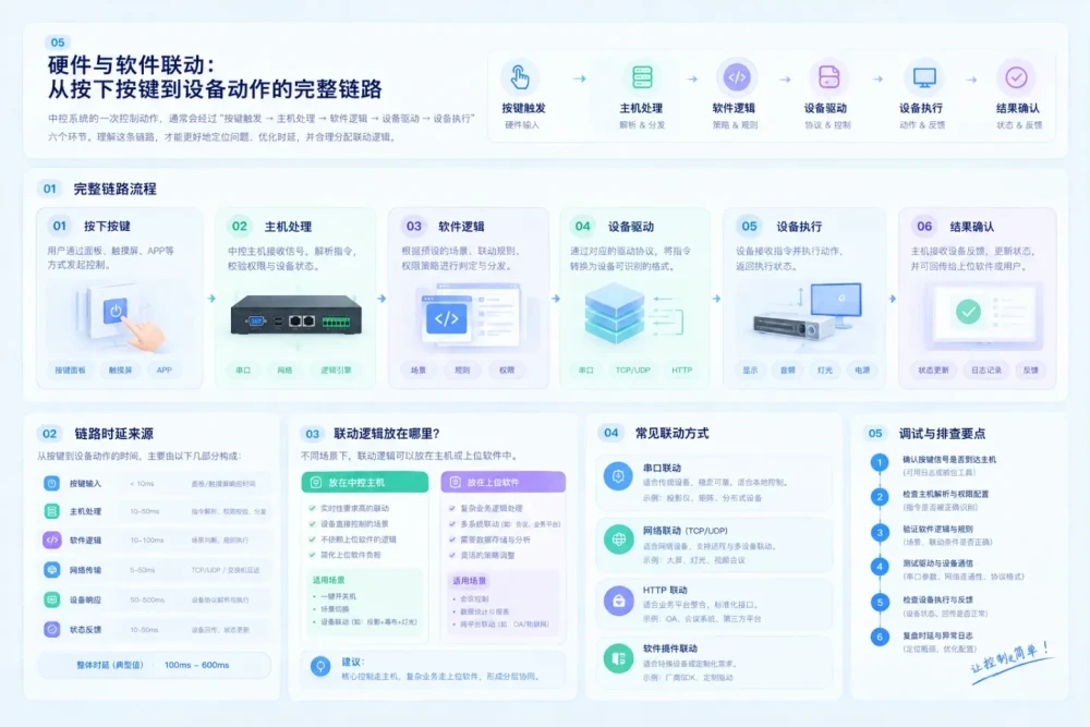 硬件与软件联动：从按下按键到设备动作的完整链路