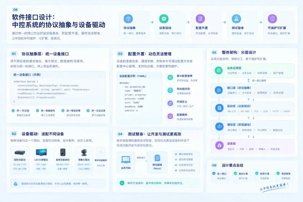 软件接口设计：中控系统的协议抽象与设备驱动