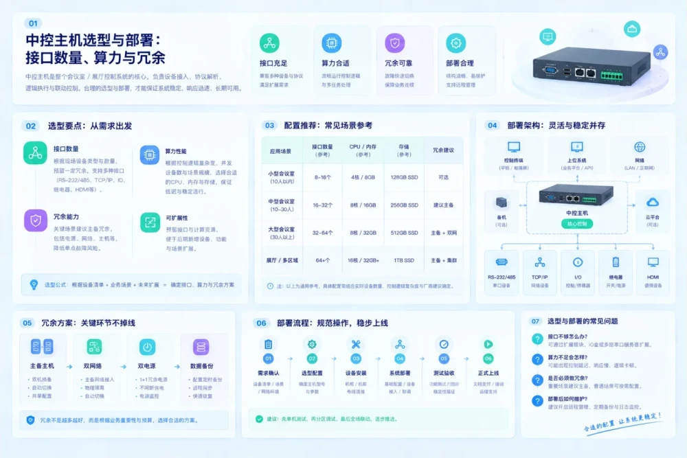 中控主机选型与部署：接口数量、算力与冗余